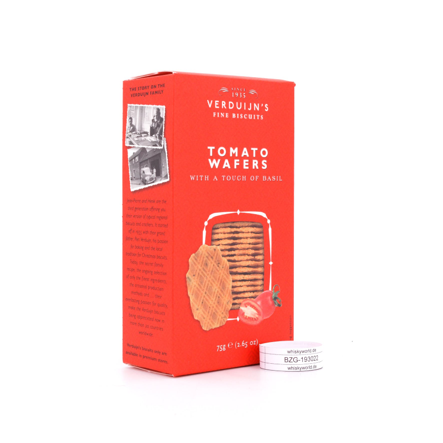 Krekeriai Verduijn's TOMATO AND BAZIL, 75 g