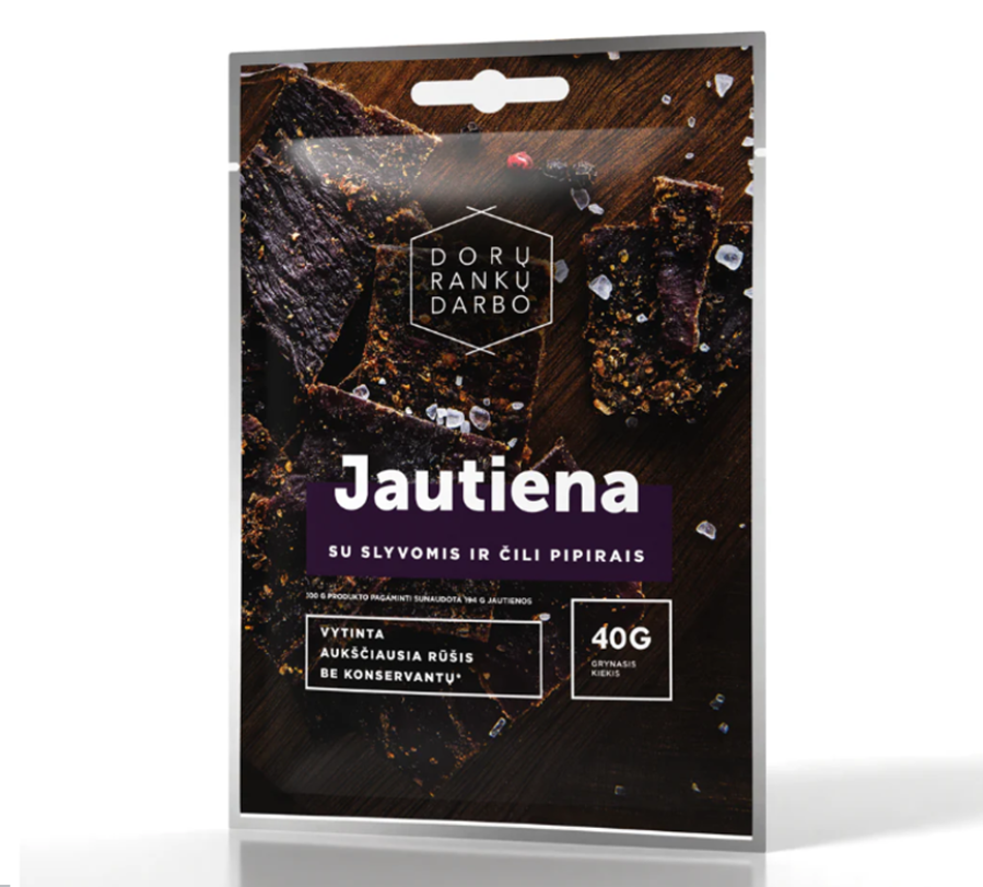 Vytinta jautiena SU SLYVOMIS IR ČILI PIPIRAIS (40g) 
