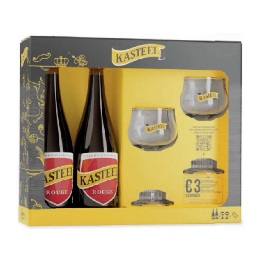 Alaus rinkinys Kasteel ROUGE (2*0,75 l but. ir 2*0,33 l talpos taurės)