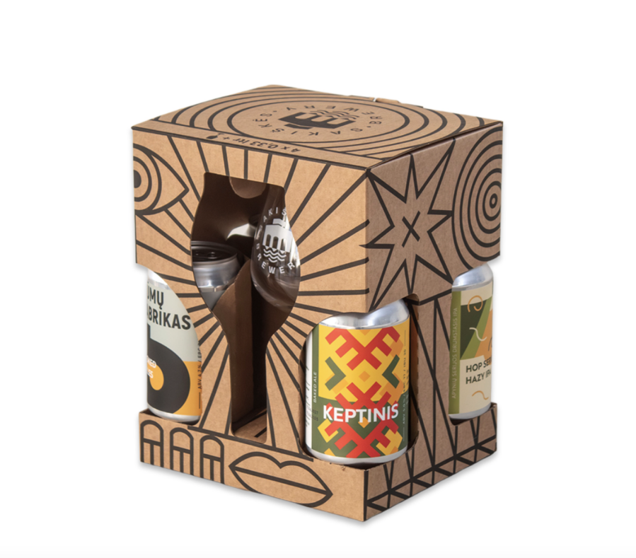 Alaus rinkinys SAKIŠKIŲ ALUS  (4 * 0,33 l sk. ir taurė)