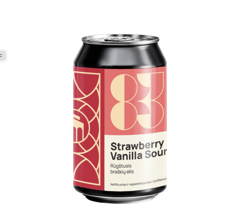 Alus Sakiškės Brewery STRAWBERRY &. VANILLA SOUR ALE (0,33 l skard.)