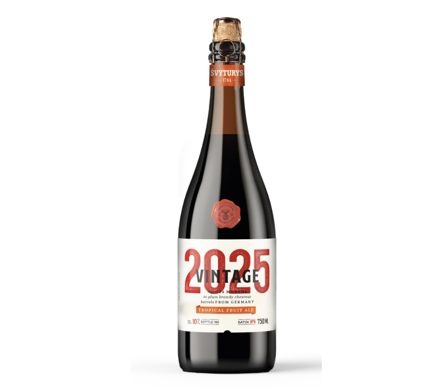 Alus Švyturys VINTAGE 2025 TROPICAL FRUIT ALE (0,75 l but.) Alus Švyturys VINTAGE 2025 TROPICAL FRUIT ALE (0,75 l but.)